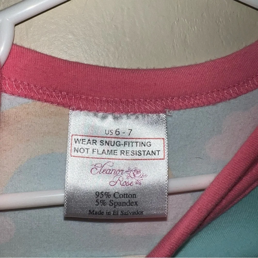 Eleanor Rose 6/7 Rainbow Pajama Set Blue and Pink